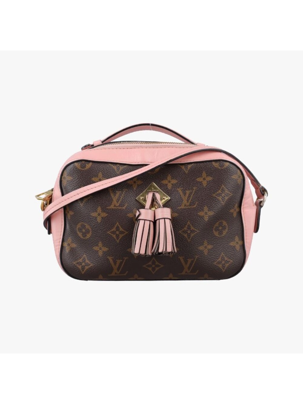Louis Vuitton Saintonge Brown Rose Poodle Monogram Canvas Calfskin